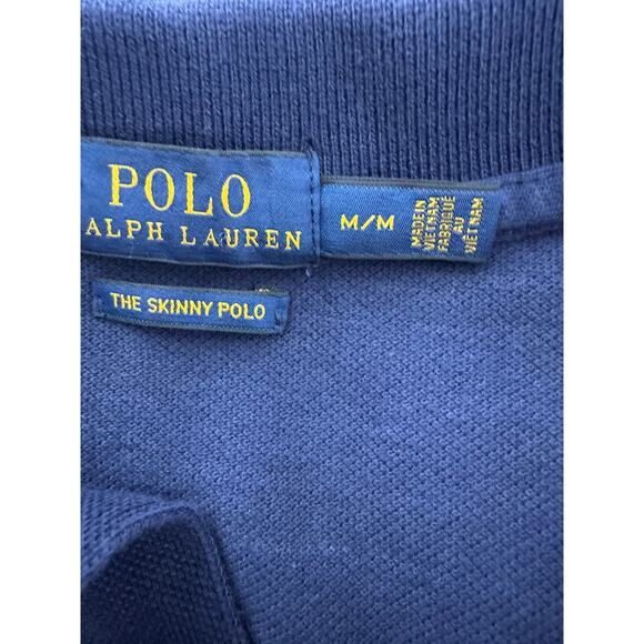 Vintage Y2K Ralph Lauren Sport Dress Skinny Polo USA Flag Pony Size Medium Blue - Picture 4 of 8